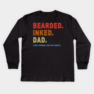 Bearded inked dad. Kids Long Sleeve T-Shirt